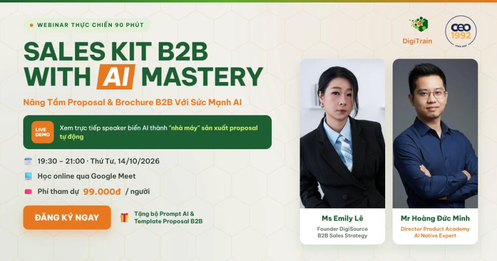 BỨT PHÁ SỰ NGHIỆP B2B SALES & MARKETING: LÀM CHỦ SALES KIT B2B VỚI SỨC MẠNH AI
